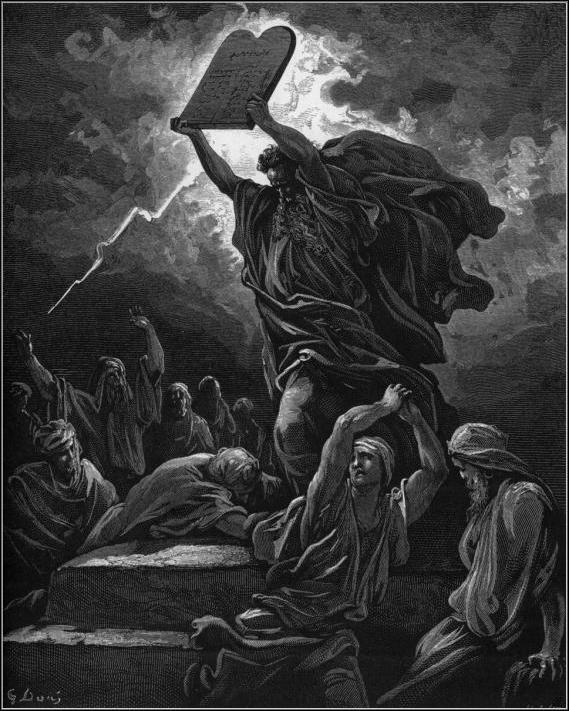 Moses Breaking the Tables by Gustave Dore